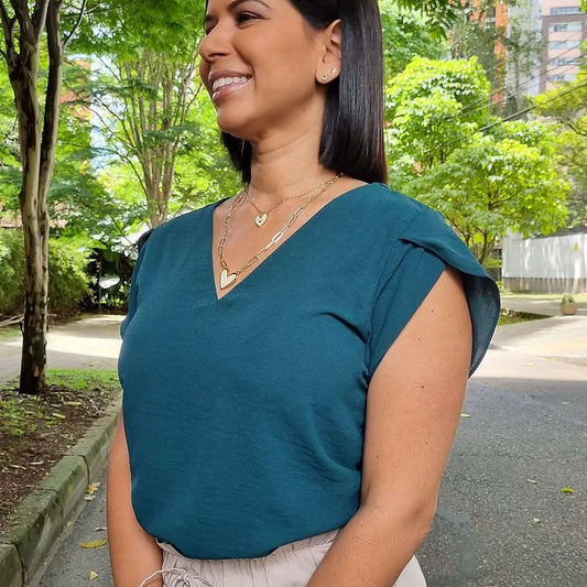 Blusa Analia verde oscuro