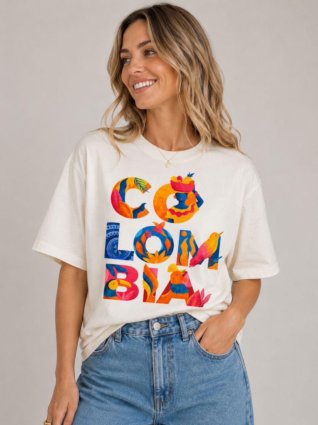 Camiseta Colombia colorida