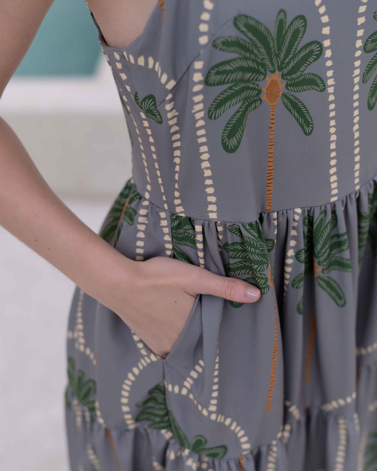 Vestido Lily Palmas verde