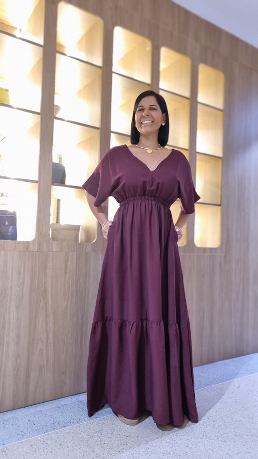 Vestido Elodia Vinotinto