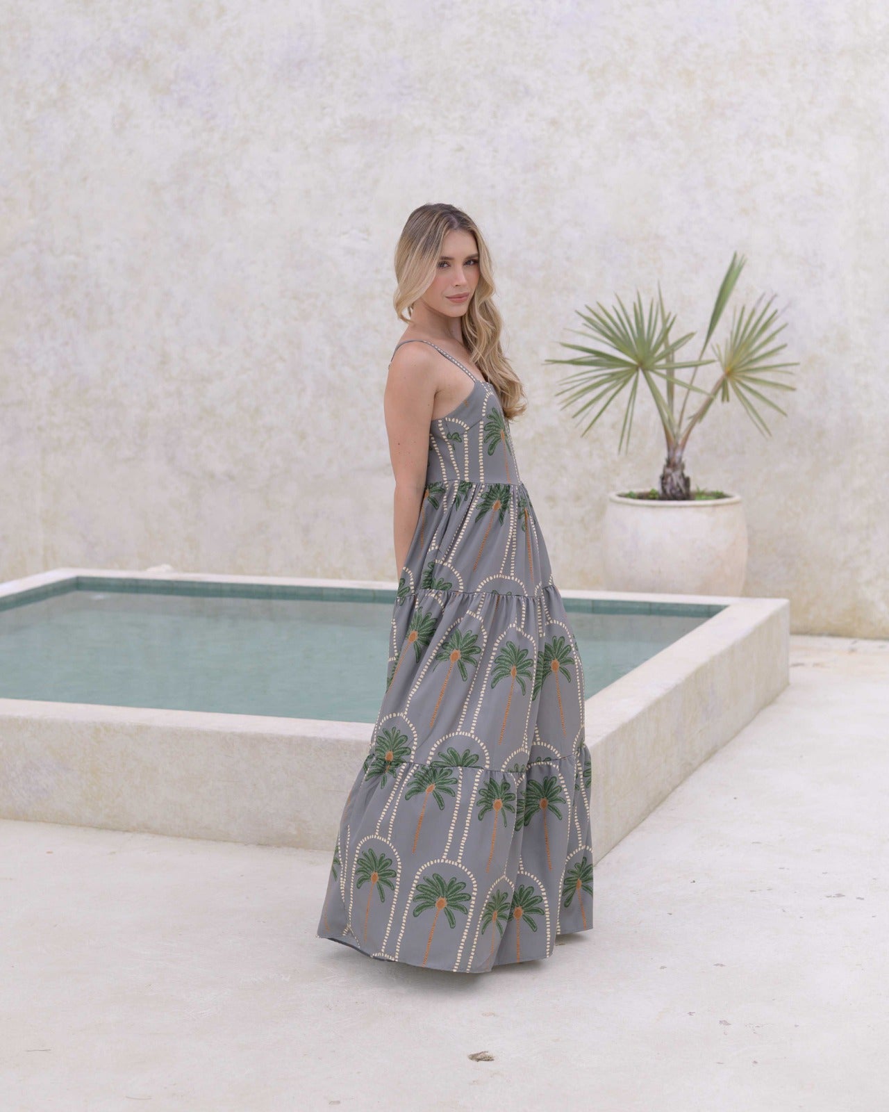 Vestido Lily Palmas verde