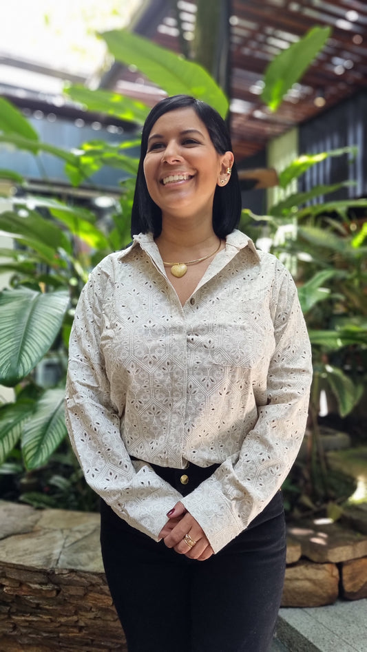 Camisa Boston Ojalillo beige