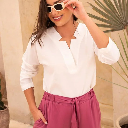 Blusa Escocia blanca