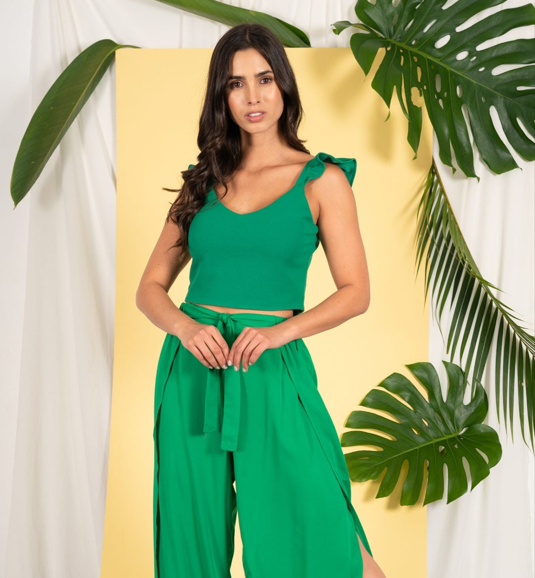 Crop top Berlín verde