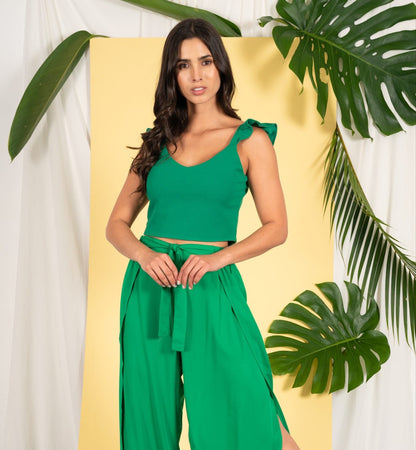 Crop top Berlín verde