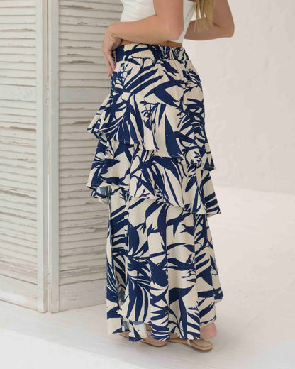 Falda Karen Flores Azul