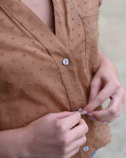 Camisa Blend cotton Brown