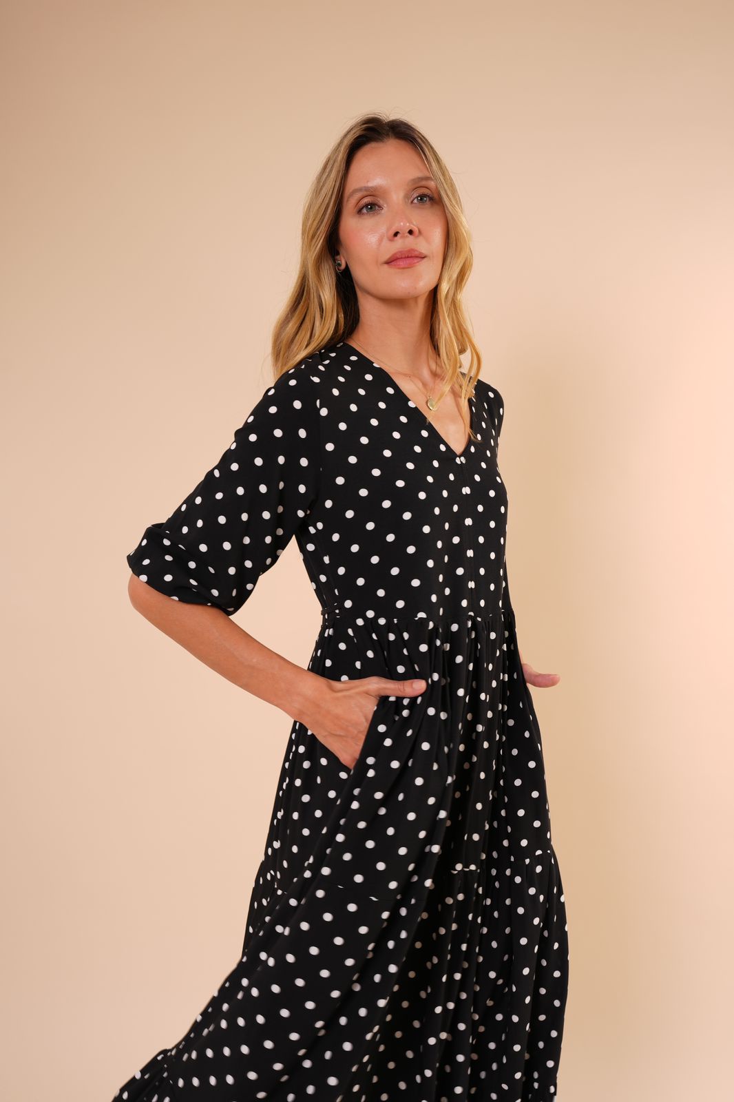 Vestido Violeta Polka Dots