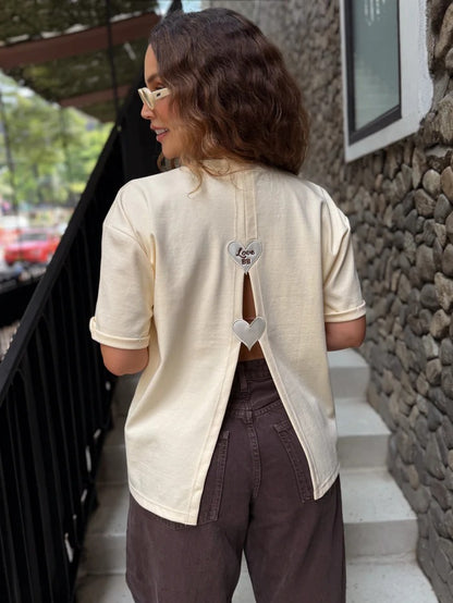 Camiseta Love back amarilla