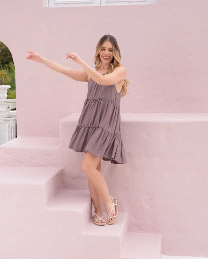 Vestido Alexa Plane Brown