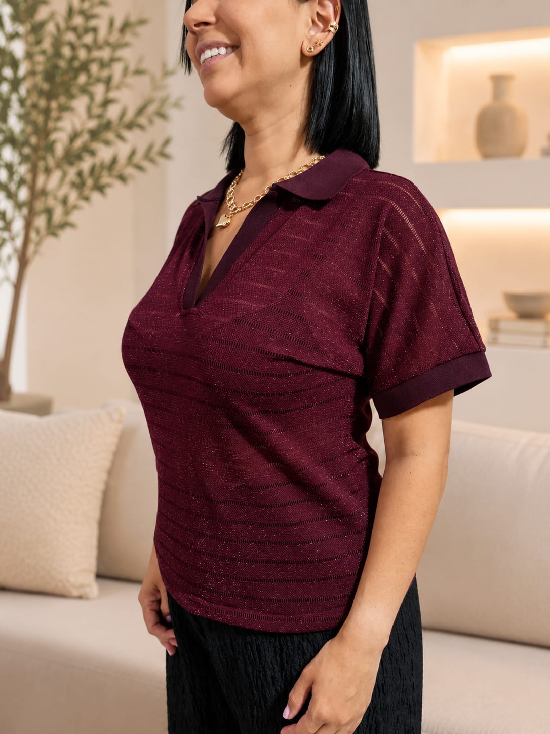 Blusa Ica vinotinto