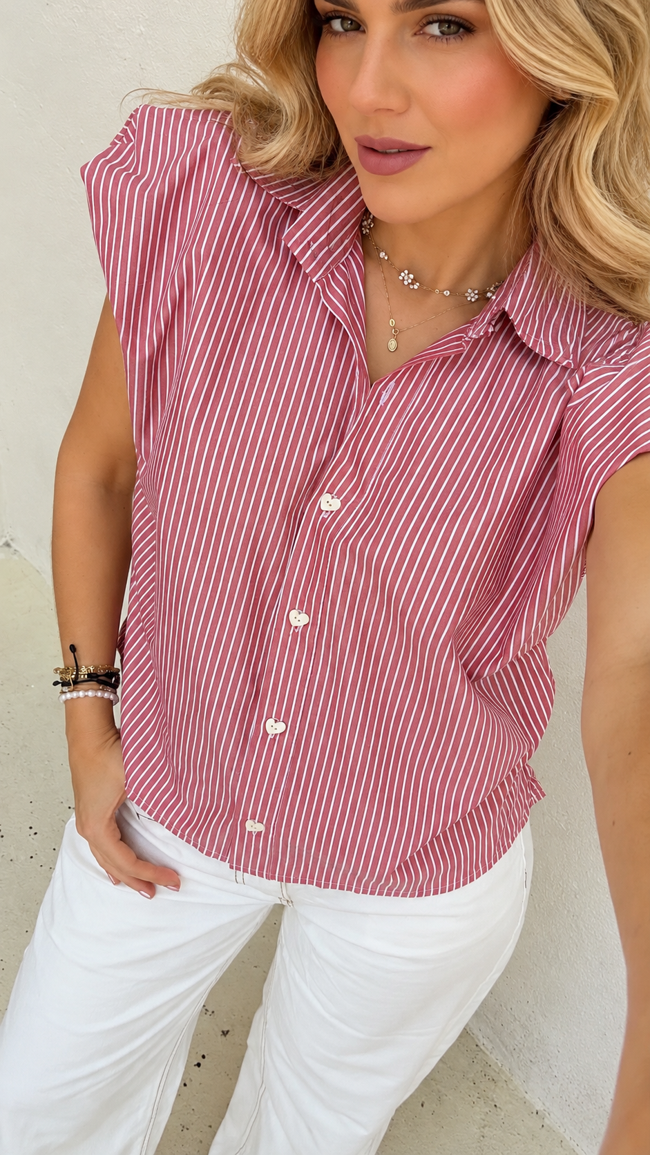 Camisa Rita rayas roja