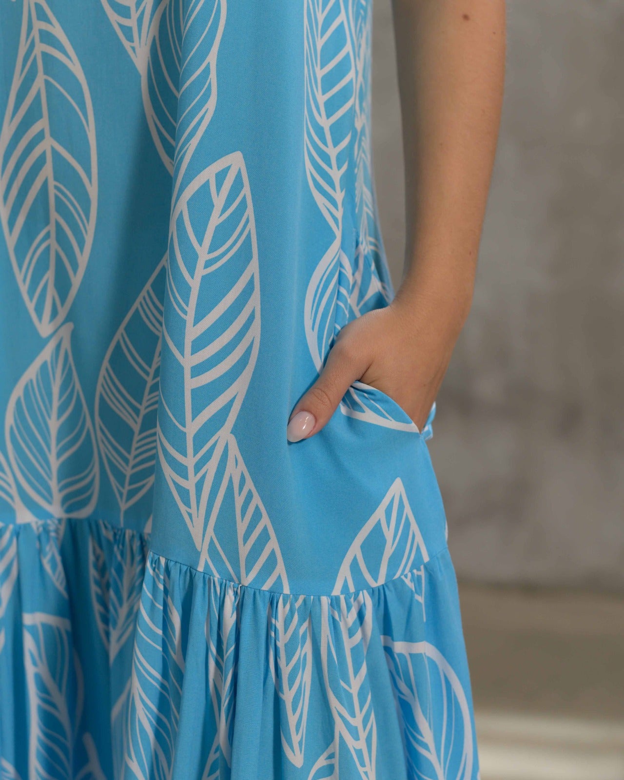 Vestido Marcia hojas Blue