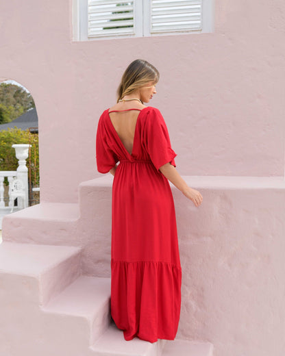 Vestido Elodia Plane red
