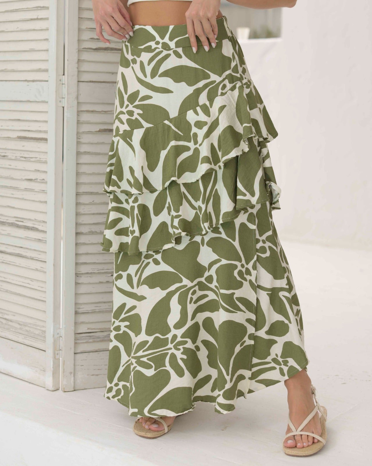 Falda Karen Flores verde
