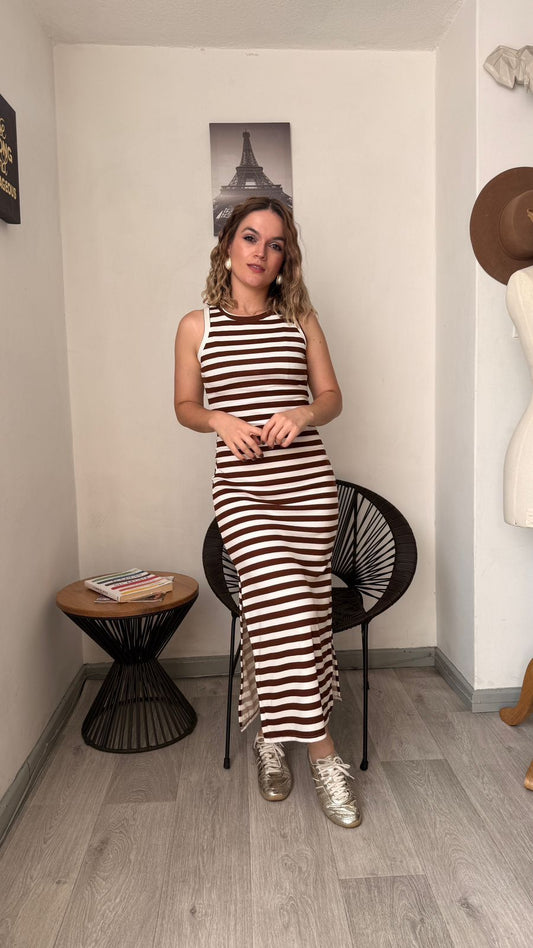 Vestido Isa Rib marrón