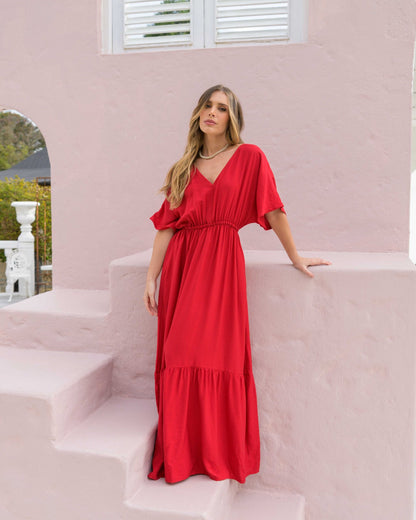 Vestido Elodia Plane red