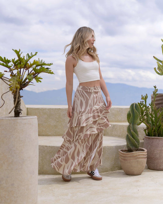 Falda Karen Lía camel