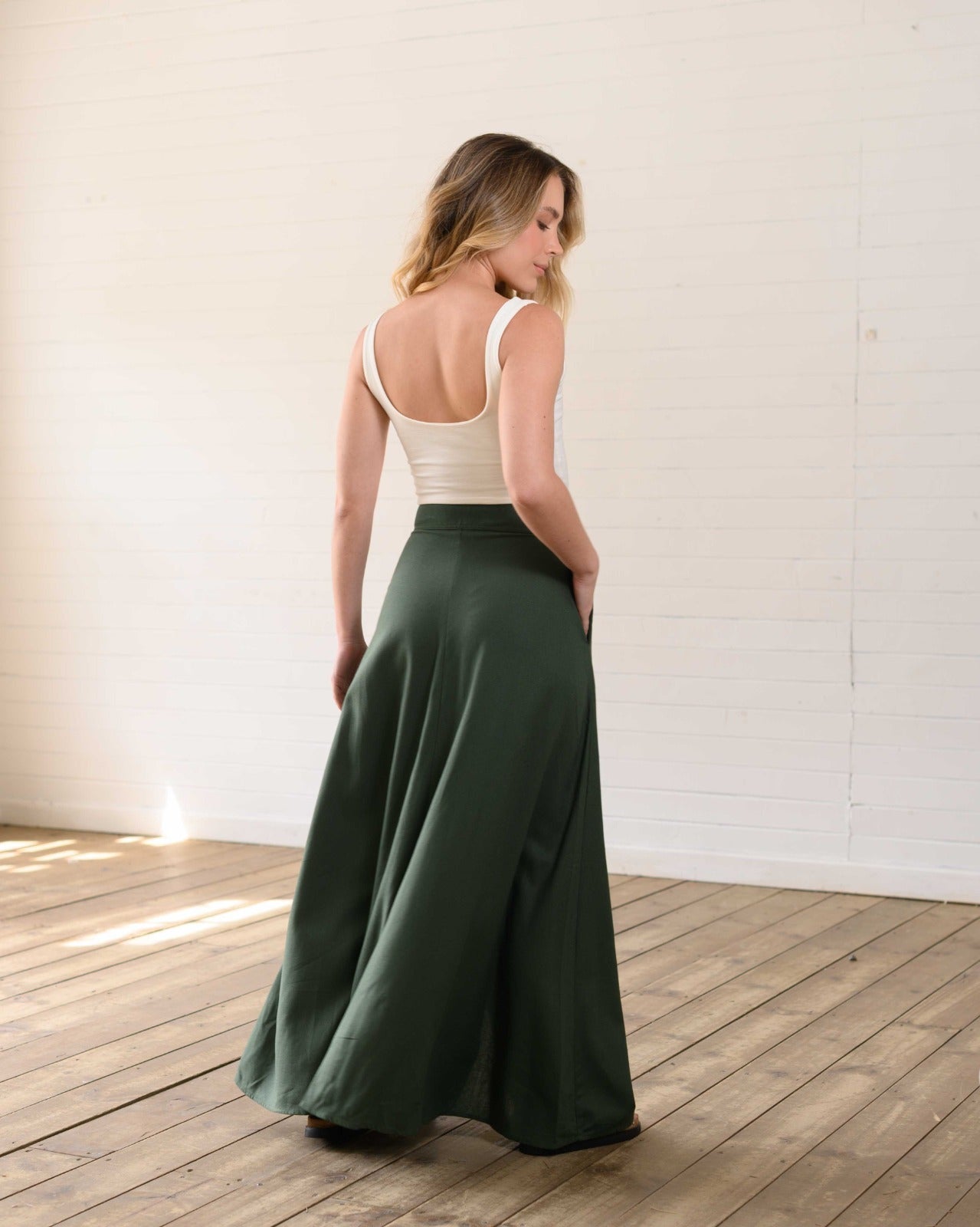 Falda Roxana verde militar