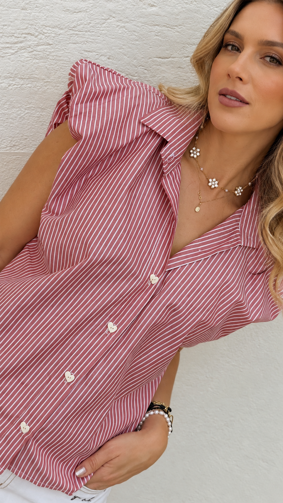 Camisa Rita rayas roja