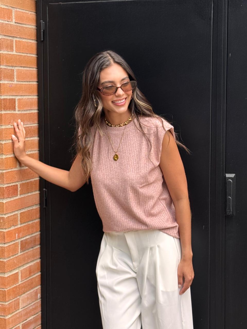 Blusa Lety Shine rosada