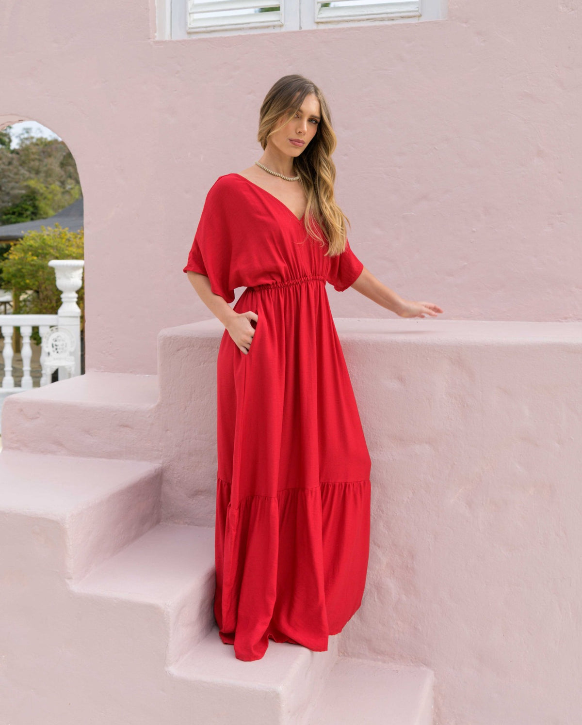 Vestido Elodia Plane red