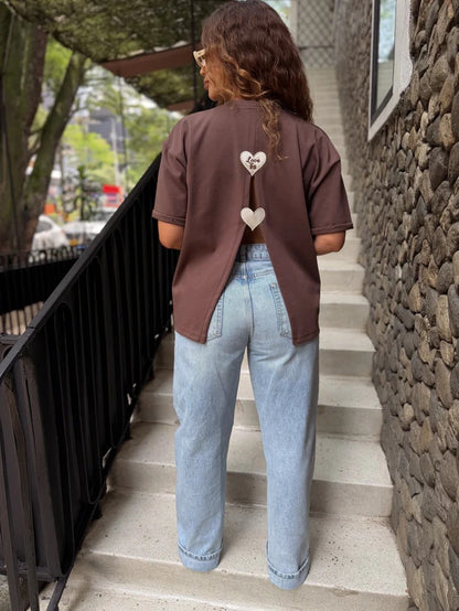 Camiseta Love Back café