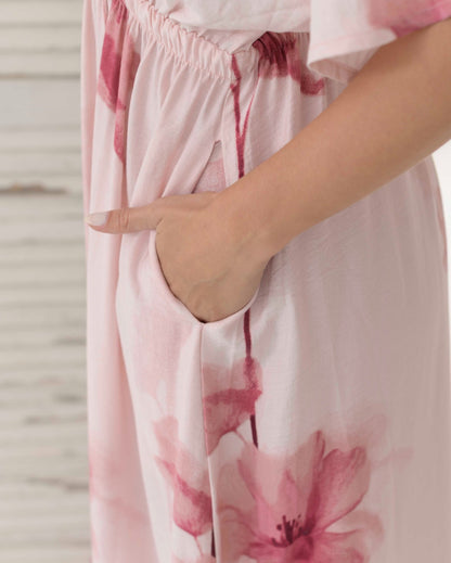 Vestido Elodia Flores rosa