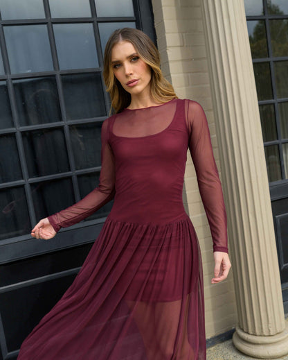 Vestido Iris Plane Vino