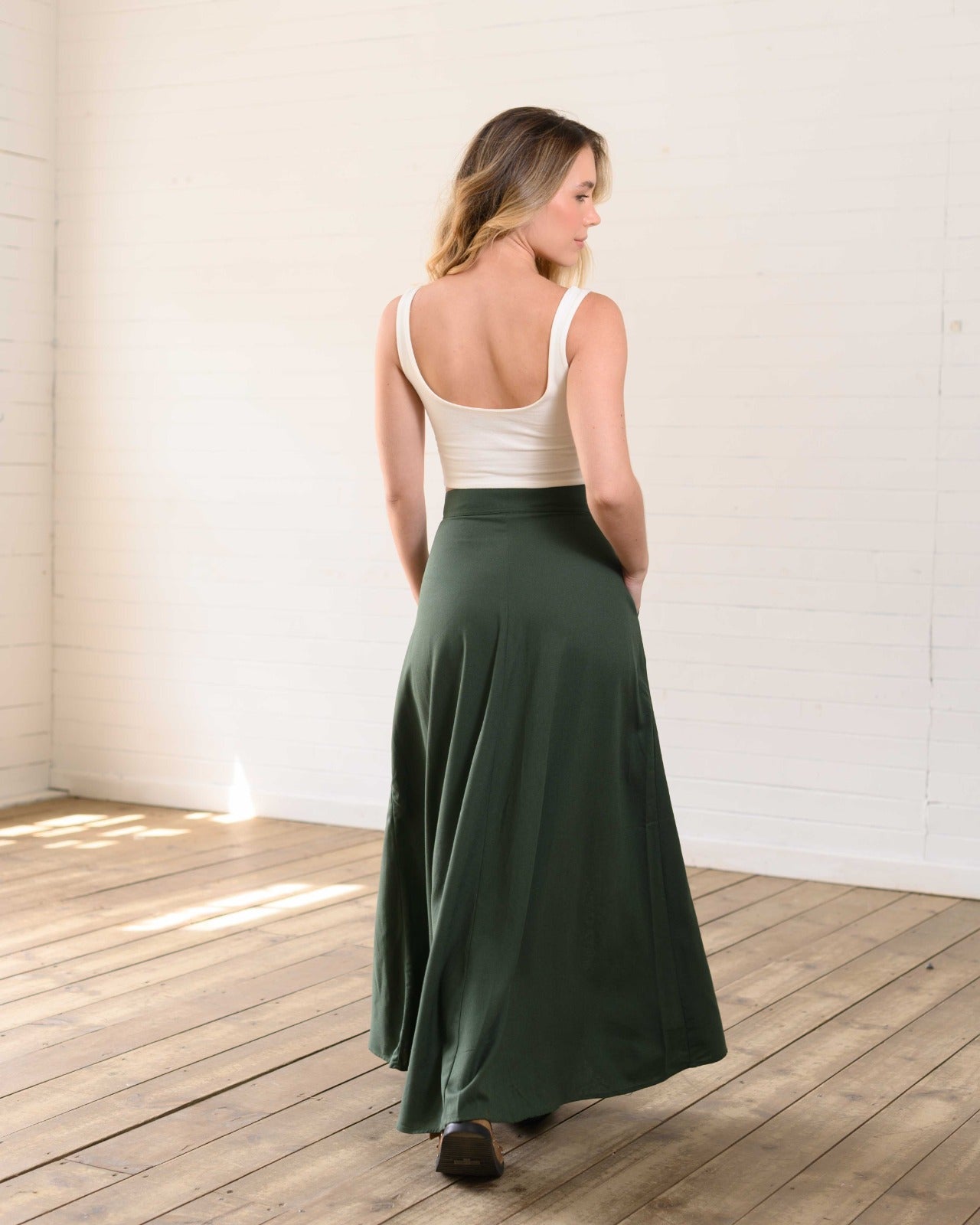 Falda Roxana verde militar