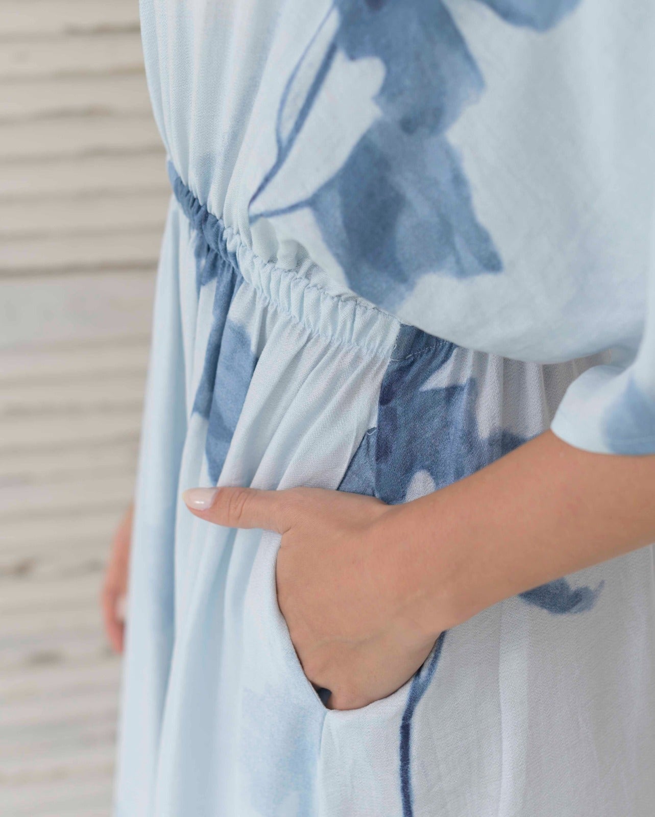 Vestido Elodia flores azul