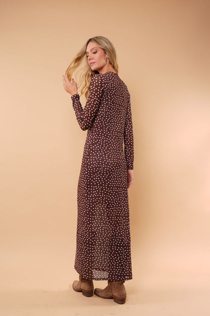 Vestido Polka café