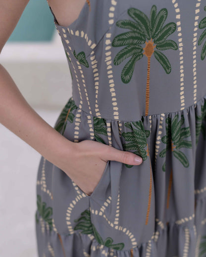 Vestido Lily Palmas verde