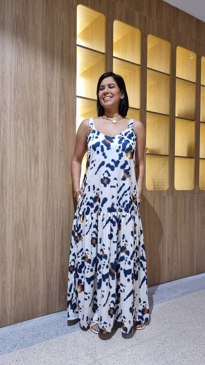 Vestido Marcia Print azul