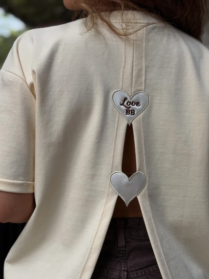 Camiseta Love back amarilla