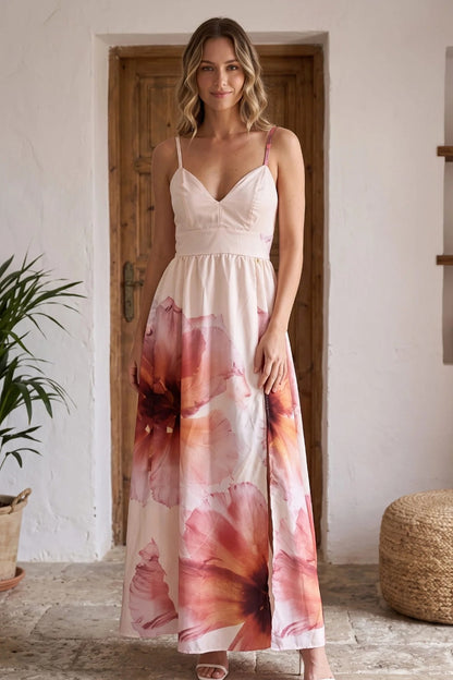 Vestido Largo Sirena Salmón