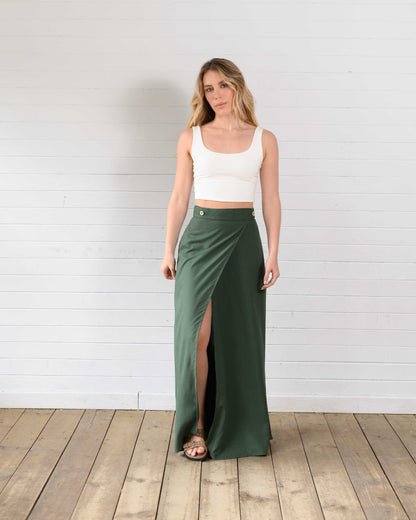 Falda Roxana verde militar