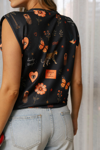 Blusa Lety Lucky negra