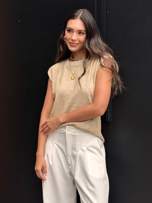 Blusa Lety Shine camel