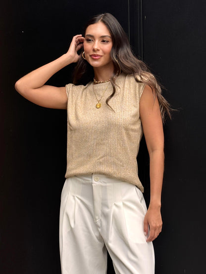 Blusa Lety Shine dorado