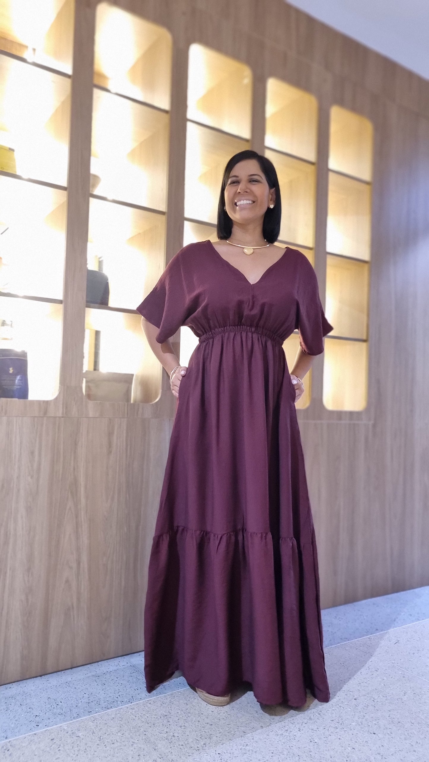 Vestido Elodia Vinotinto