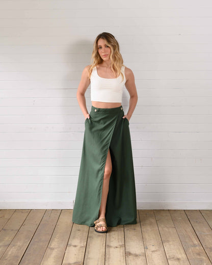 Falda Roxana verde militar