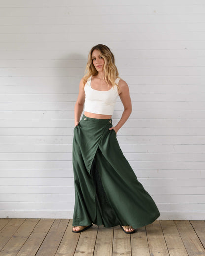 Falda Roxana verde militar