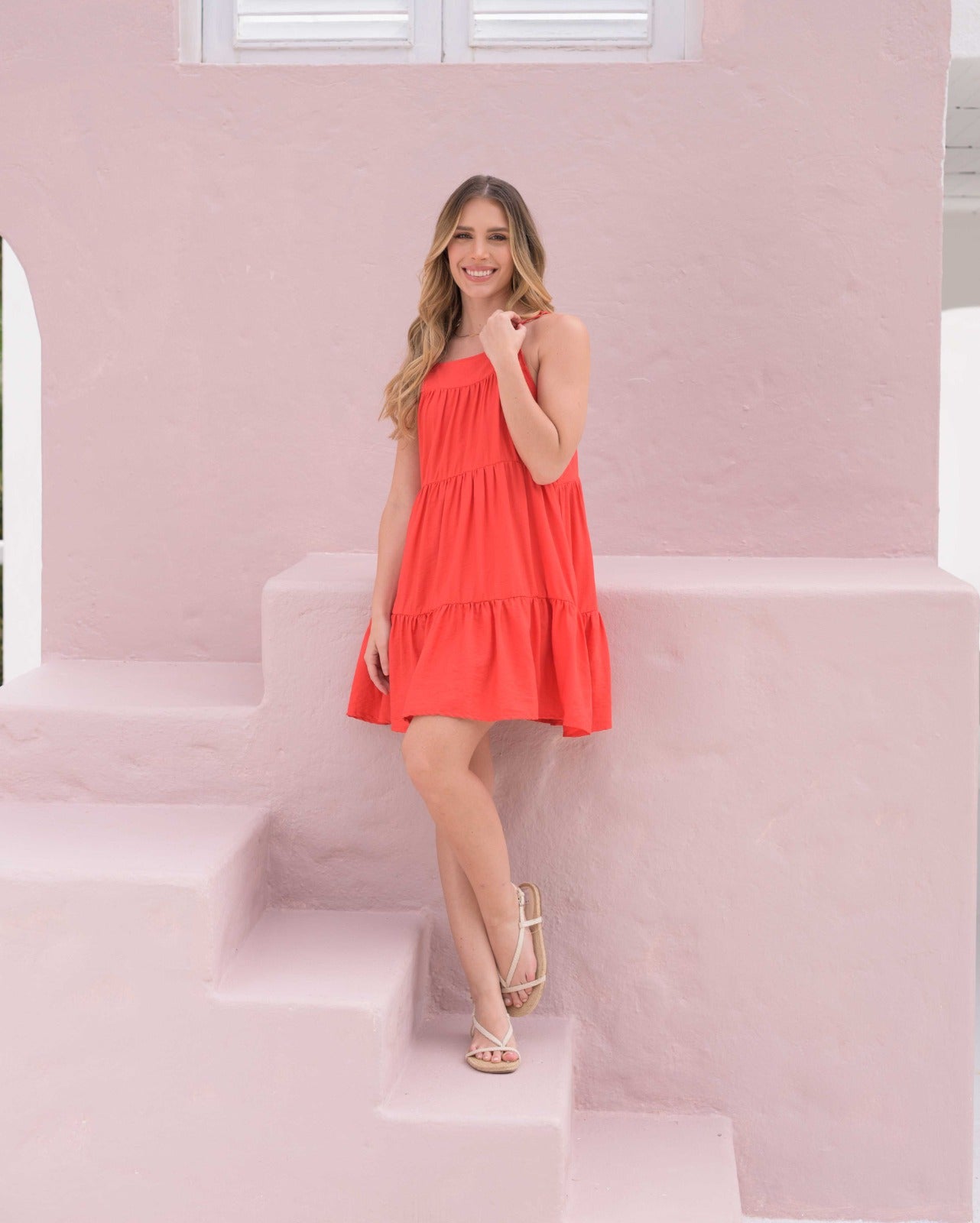 Vestido Alexa Plane red