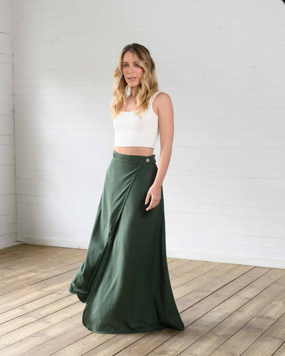 Falda Roxana verde militar