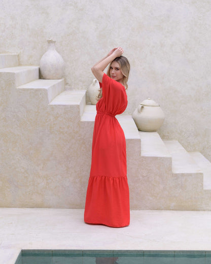 Vestido Elodia Plane red