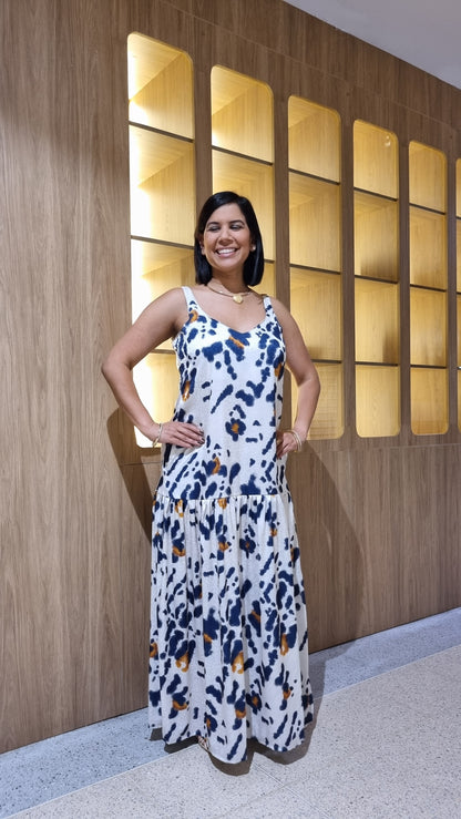 Vestido Marcia Print azul