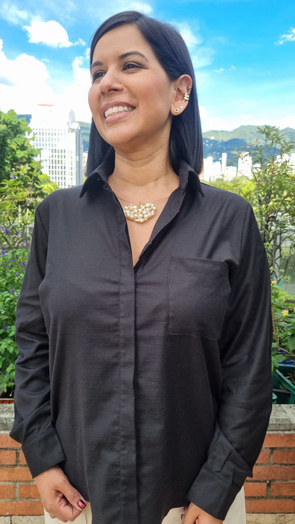 Camisa Boston negra