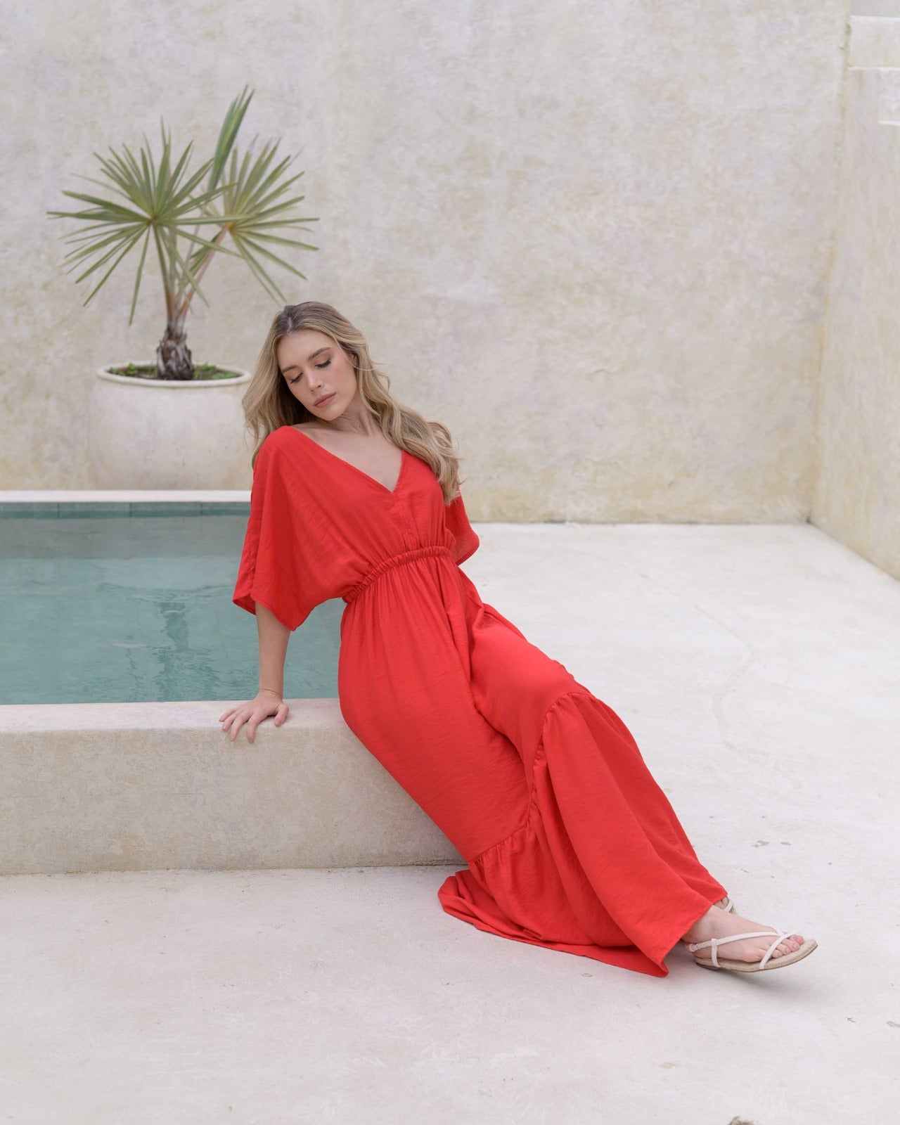 Vestido Elodia Plane red