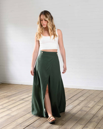 Falda Roxana verde militar